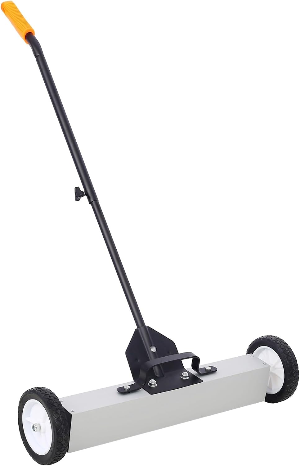 THRAKI 24'' Rolling Magnetic Sweeper, Heavy Duty Push-Type with Release for Nails Needles Screws Collection, 30 Pound Capacity Magnetic Pickup Sweeper