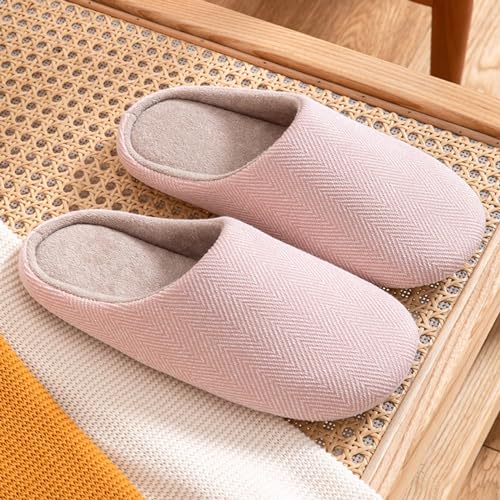 Women's Non-Slip House Slippers Lightweight Cotton Memory Foam Indoor Outdoor Slip On Cozy Shoes Comfort Bedroom Warm Solid Color Slipper Winter Fall Couple Slippers for Home Travel2