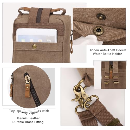 Image of KL928 Canvas Sling Bag crossbody Bags Small Backpack Pack Travel Purse convertible purses for Women Men