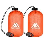 flintronic 2PCS Saco de Dormir Emergencia, Mantas ...: 👍👍【Material de alta calidad】El saco de dormir de emergencia está hecho de una película de PE aluminizada suave y liviana, lo que le brinda un sueño cómodo y estable. Es ligero, impermeable y reutilizable. El saco de dormir de emergencia se pliega en ...