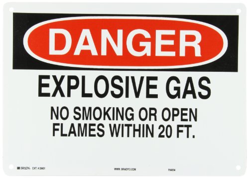 Panneau de sécurité gaz explosif Brady pour signaler les zones de danger