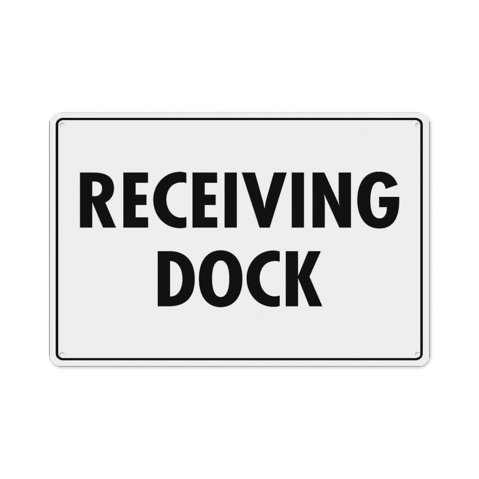 peiyeety Receiving Dock Sign Aluminum Tin Warning Signs for Home Outdoor Garden 8X12 Inches