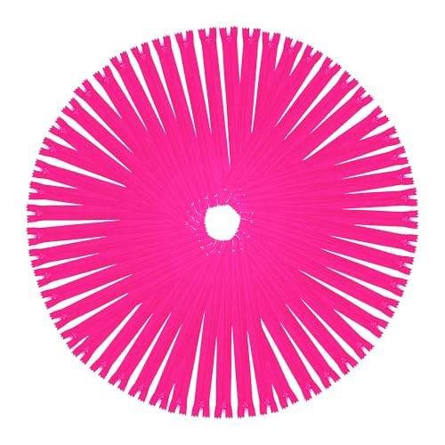Image of Mandala Crafts 85 PCs Hot Pink Assorted Lengths Nylon Zippers for Sewing