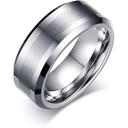 Amazon Rockyu ジュエリー タングステン リング メンズ アクセサリー ブランド 高級 指輪 8 リング 通販