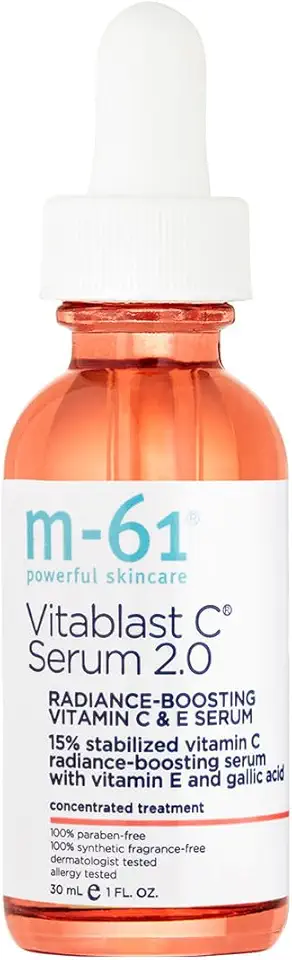 m-61 Vitablast C Serum 2.0 | Lightweight 15% Vitamin C Serum Plus Vitamin E and Gallic Acid. Oil-Free, Lightweight, Dermatologist &amp; Allergy Tested. For All Skin Types - 1 Fl Oz