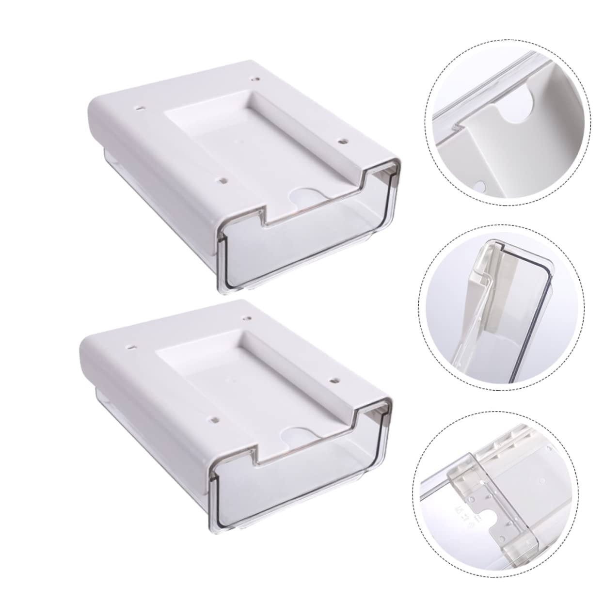 Uonlytech 2piezas Cajas De Almacenamiento Cajón Debajo Del Escritorio Organizadores Invisibles Para Papelería Para Escritorios De Oficina