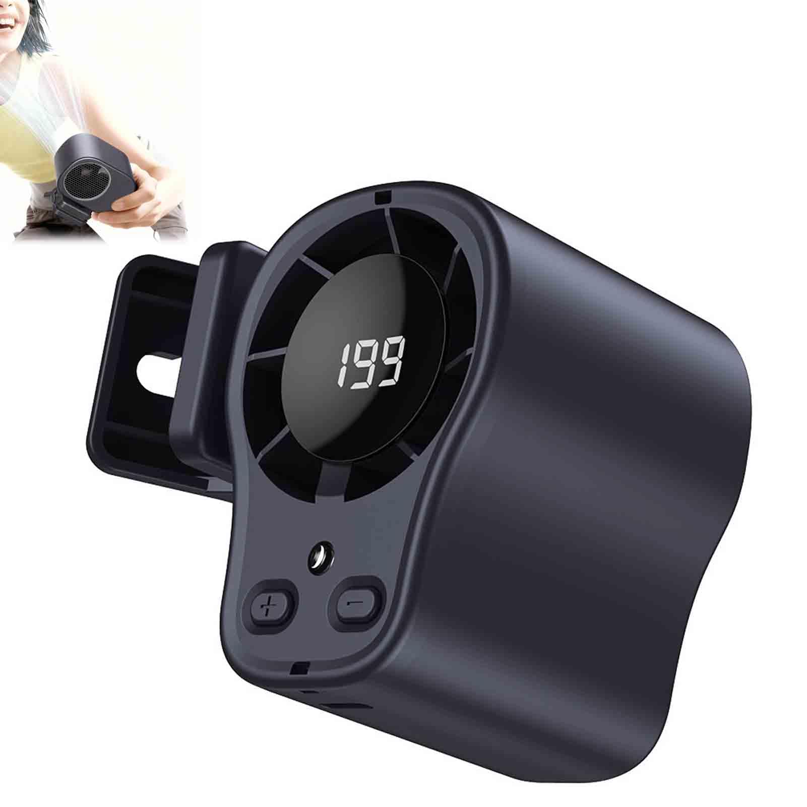Aire acondicionado con clip para coche, portátil, recargable por USB, mini ventiladores de refrigeración personal de mano, 2026 con pantalla LED, rotación de 360°, velocidad ajustable de 199 grados