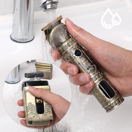 Image of Scttomon T-Blade Hair Trimmers & Electric Shavers for Men Foil Shaver Beard Trimmer Men's Grooming Kit with Triple Blades Cordless