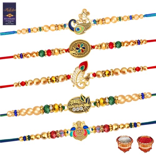 Image of De Marquis Premium Rakhi Set for Boys | 5 Rakhi | DMR5-8071