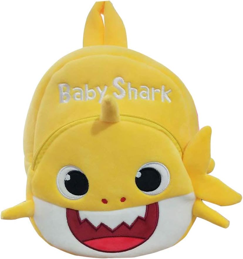 Baby Shark Toy Soft Plush Children Baby Girls Boys Kids Toddler School Bag Daddy Shark Children's Backpack Toddler Kids School Bag Baby Shark Doll (Yellow)