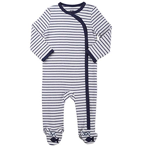Preemie Clothes Footed Pajamas and Hat Blue Premature Stripes
