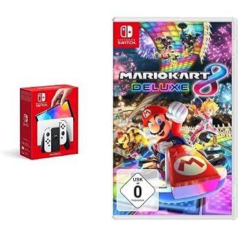 Nintendo Mario Kart 8 Deluxe + Konsole (OLED-Modell) Wei&szlig;