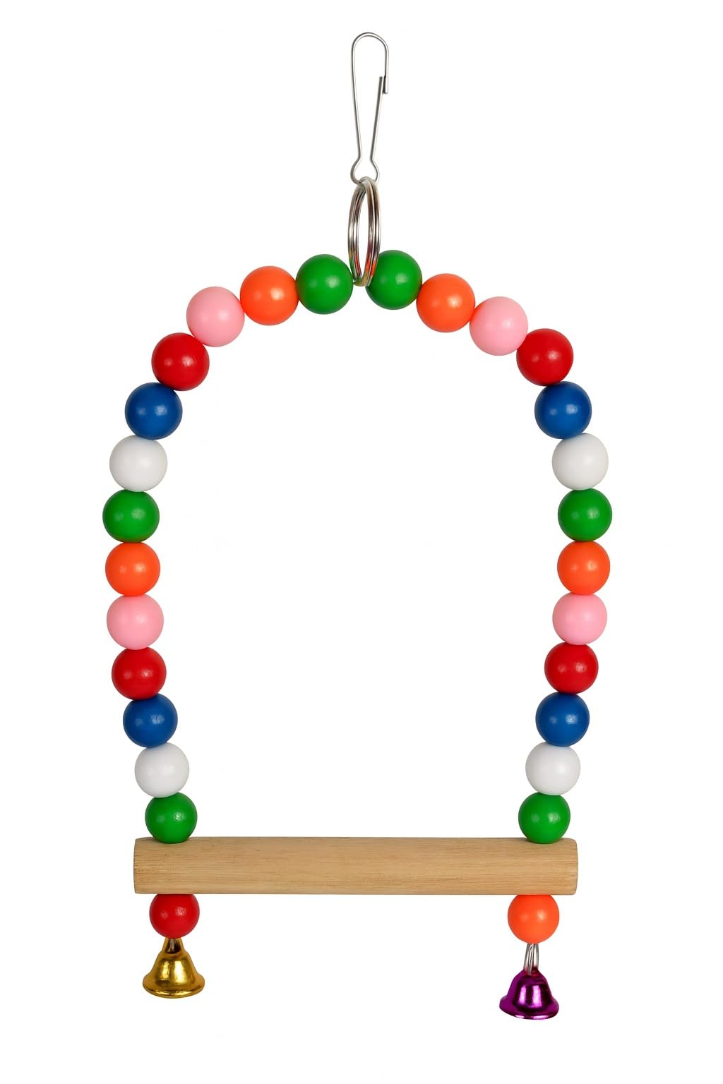 Ksk Colourful Parrot Bird Swing Wooden Stands Bird Toys Parakeet Budgie Cockatiel (Medium)
