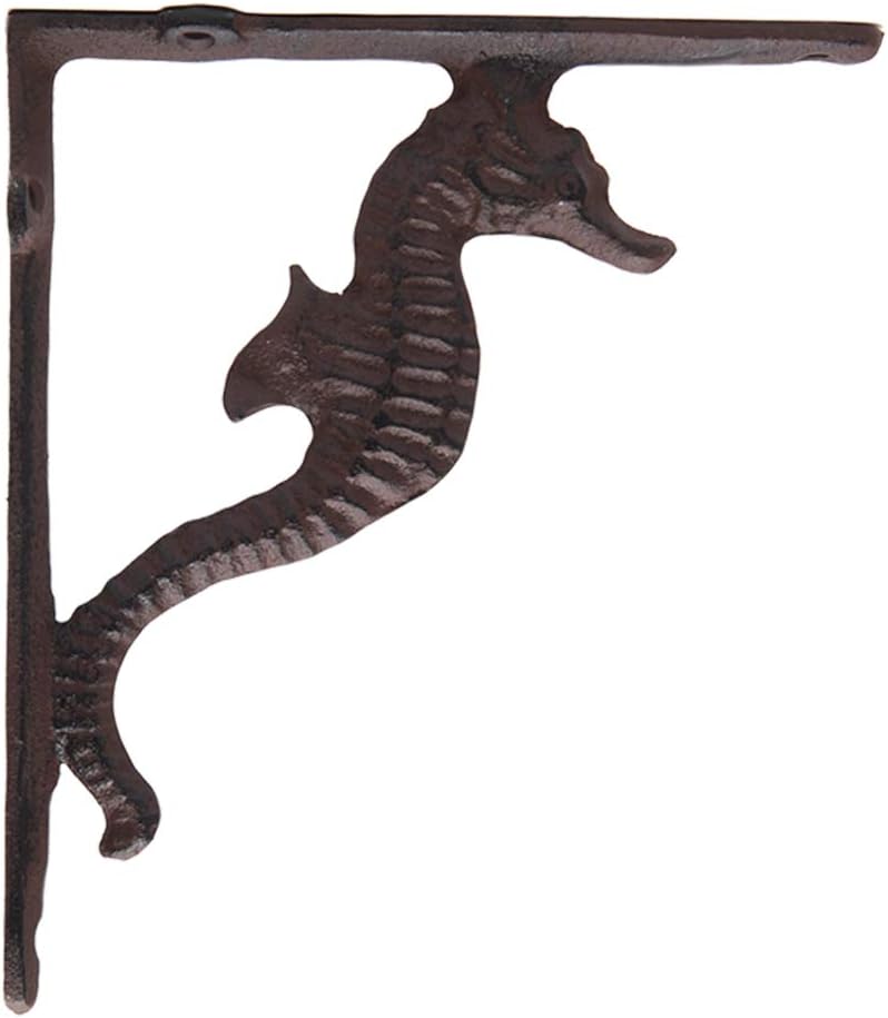 BRASSTAR Rustic Cast Iron Sea House Shelf Brackets Nautical Wrought Iron Wall Brackets Shelf Support Antique Replica Rust Color (2)