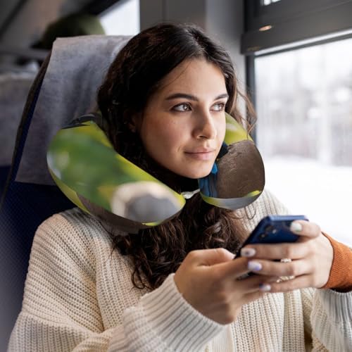 Almohada de espuma viscoelástica negra cuello para viajar miniatura 6