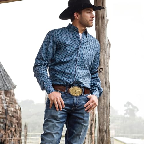 Mens Western Cowboy Belt Buckles, Genuine Leather belts, 1.5" Wide, Cowgirl Mens Leather Belt for Jeans4