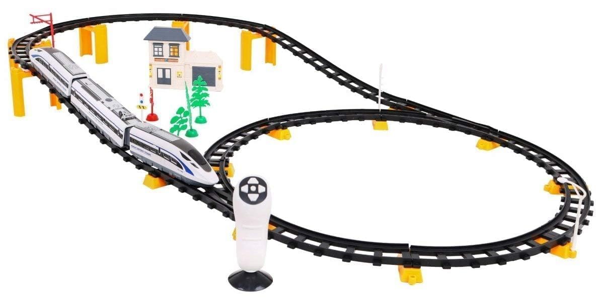 Rahisa Remote Control High Speed Bullet Train Set with Tracks -49 Pcs Long Simulation Metro Model Toy for Kids (RC)
