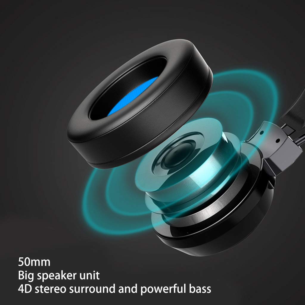 Lekki zestaw słuchawkowy stereo do gier podświetlenie LED zestaw słuchawkowy Cool RGB Rainbow
