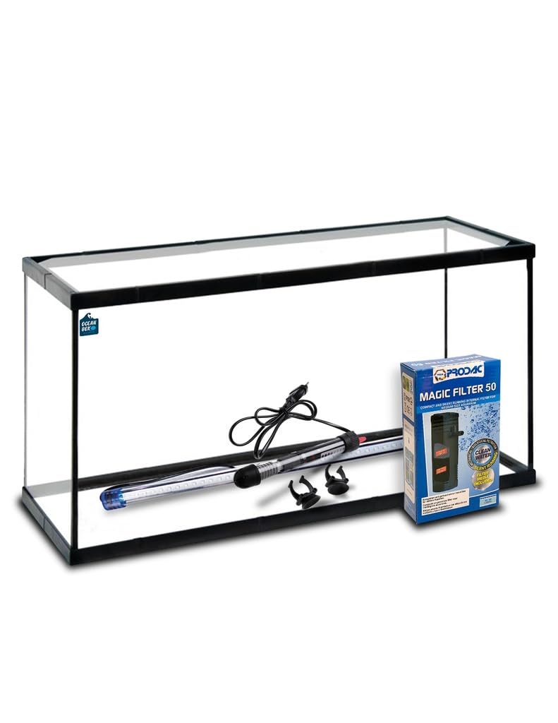 Acuario Cristal con Marco Negro 38 L. Kit Completo (P.50)