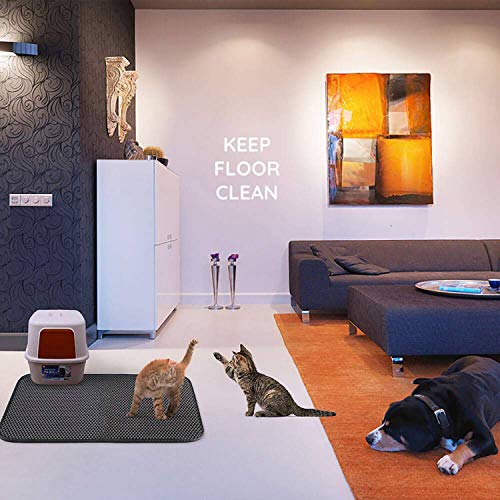 WePet Cat Litter Mat, Kitty Litter Trapping Mat, Honeycomb Double Layer Mats, No Phthalate, Urine Waterproof, Easy Clean, Scatter Control, Catcher Litter Tray Box Rug Carpet - Thumbnail 7