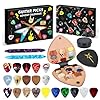 Guitar Picks Advent Calendar 2025 – 24-Day Countdown with 22 Picks And Pick Holder, Guitar Player Christmas Countdown Calendar for Guitar, Bass, Ukulele Players (Black)