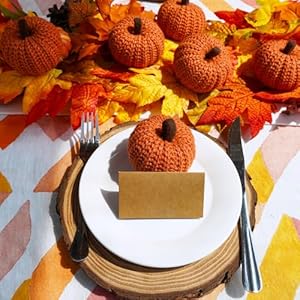 Winlyn Set of 6 Faux Fall Orange Crochet Pumpkins - Small Knit Foam Pumpkins for Rustic Farmhouse Decor, Harvest, Thanksgiving, Halloween, Autumn Table, Bowl, Tiered Tray, Mantel Winlyn Set of 6 Faux Fall Orange Crochet Pumpkins Small Knit Foam Pumpkins for Rustic Farmhouse Decor Harvest Thanksgiving Halloween Autumn Table Bowl Tiered Tray Mantel