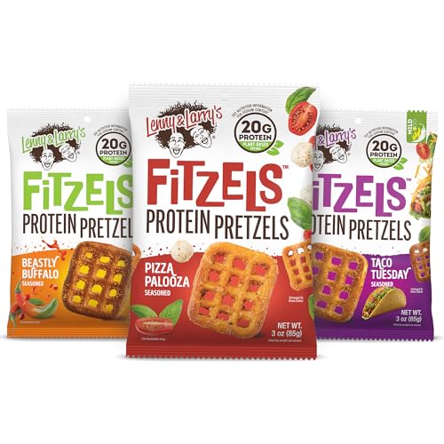 12-Pack 3-Ounce Lenny & Larry's FITZELS Protein Pretzels Game Day Variety Pack $13.19 w/ S&S + Free Shipping w/ Prime or on $35+