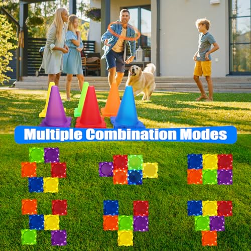 VATOS Light Up Bean Bag Toss Garden Game Toys for Kids, 3 In 1 Ball & Ring & Bean Bag Toss Game Play Set - Image 4