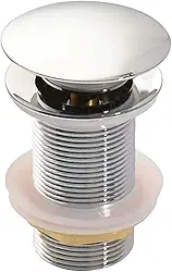 Válvula Click Luxo Aço Inox 304 Cuba Pia Banheiro Lavabo 7/8 Ralo Diversas Cores - Brinovar (PRATA)