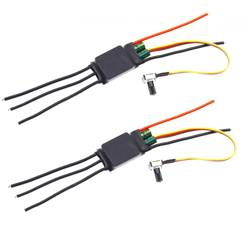 2Pcs 3-Phase Three-Phase DC 7-24V Brushless Hallless BLDC Motor ESC Speed Controller with Potentiometer