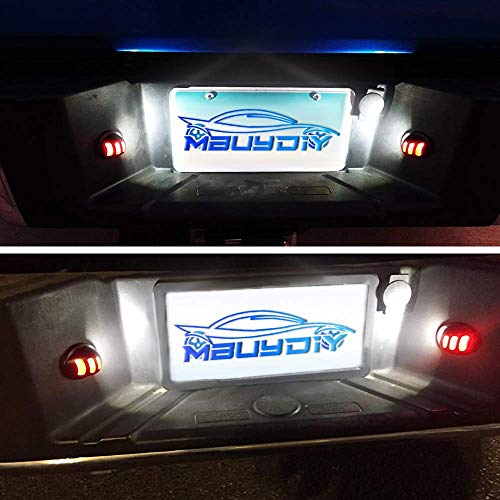 Mbuydiy Led License Plate Light Lamp Assembly With Red Oled Neon Tube Compatible With F150 1990-2014, F250 F350 1999-2016, Ranger 1983-2011, Excursion Raptor Black Housing 6000K White, Pack Of 2 #TOP4