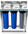 Nu Aqua 3 Stage Heavy Metal Whole House Water Filter System - 20” x 4.5” TDS Reducing Home Filtration - Sediment, KDF Granular Carbon, Carbon Block