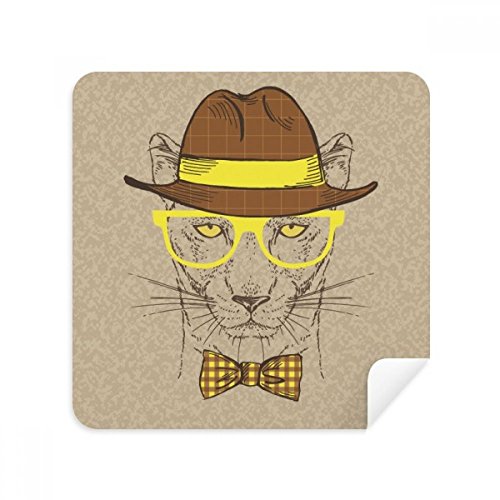 Tissu nettoyage lunettes léopard pour écran téléphone au bureau
