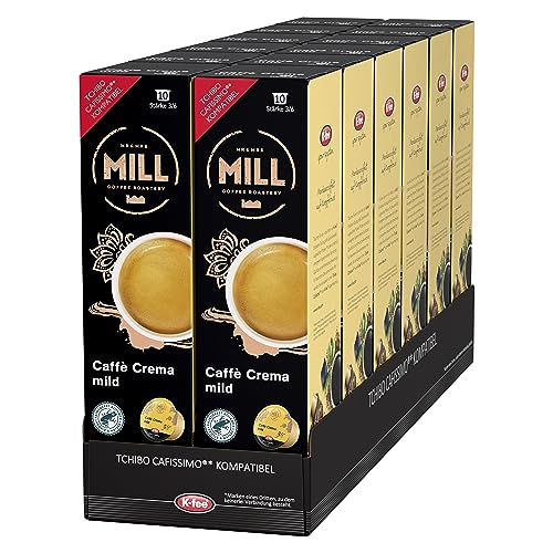 Mr & Mrs Mill Caffè Crema mild kompatibel mit K-fee & Tchibo Cafissimo* Stärke 3/6 120 Kaffeekapseln