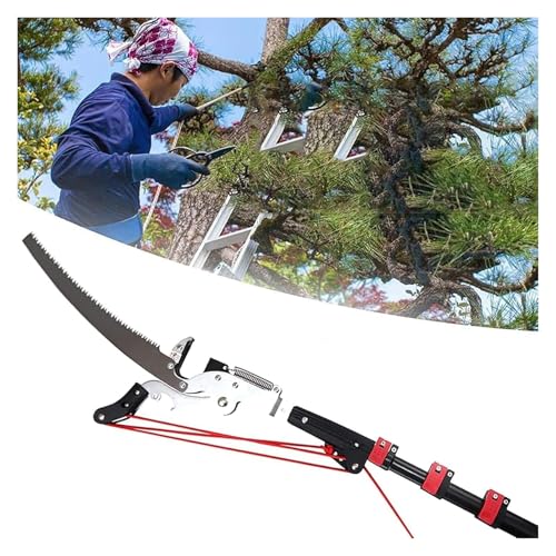 高枝切りノコギリ, 高枝ノコギリ, 伸縮式造園ポールソー(枝葉の剪定・トリミング用)(18FT)