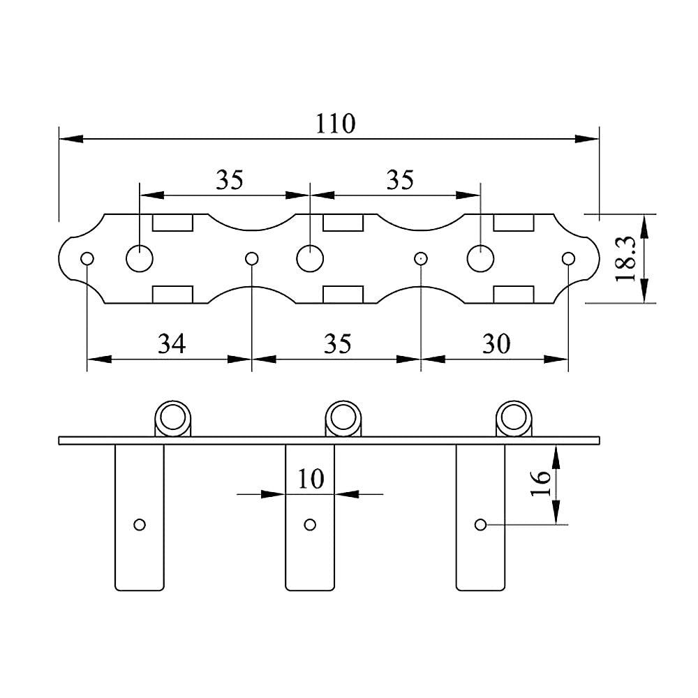 Golden Gate F-2110 Stimmgerät für Konzertgitarre, 2 Planks (3+3), Gold/Schwarz