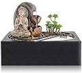 WICHEMI Tabletop Fountain Indoor Fountains Tabletop Waterfall of Zen Garden Buddha Mini Waterfall Fountain with LED Warm Light for Office Home and Bedroom Desktop Decor