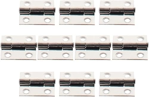 Nvsfzgiyg One Color Hinge,Hinges,Hardware, 27X25x1.2mm Cabinet Box Mini Window Metal Butt Stainless Steel For Furniture Dresser Decoration Silver Tone 10Pcs