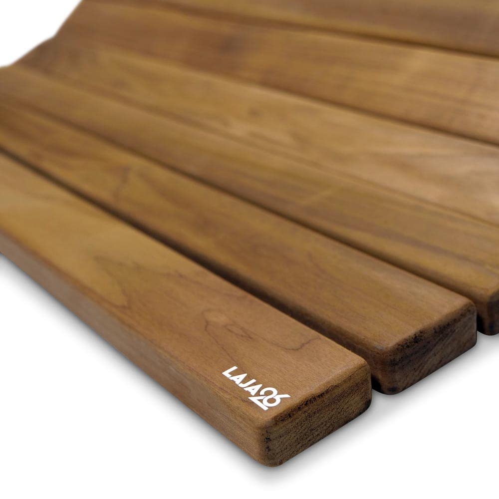 Sauna Bodenmatte 80x60x2 cm FSC Thermo Espenholz Rollbar Rutschfest