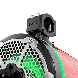 DS18 NXL-X10TPNEO/RD 10 Inches Neodymium Marine Tower Speakers with Bullet Tweeter, Passive Radiator and RGB LED Lights - High Performance, Marine Grade IP65 Rated, 900W Max 300W RMS 4 Ohms (Pair)