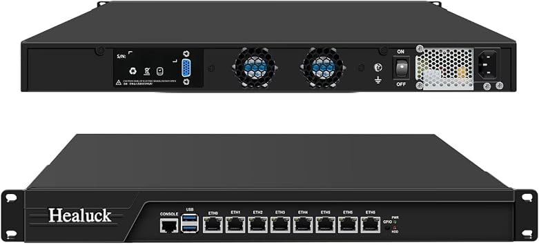 Firewall Network Rackmount 1U 19inch C236 i7 8700, 8 x i226-V 2.5GbE LAN, USB3.0,VGA,Console, 2 System Fan, Homelab Server DDR4 8G RAM 128G SSD,Single Power Supply