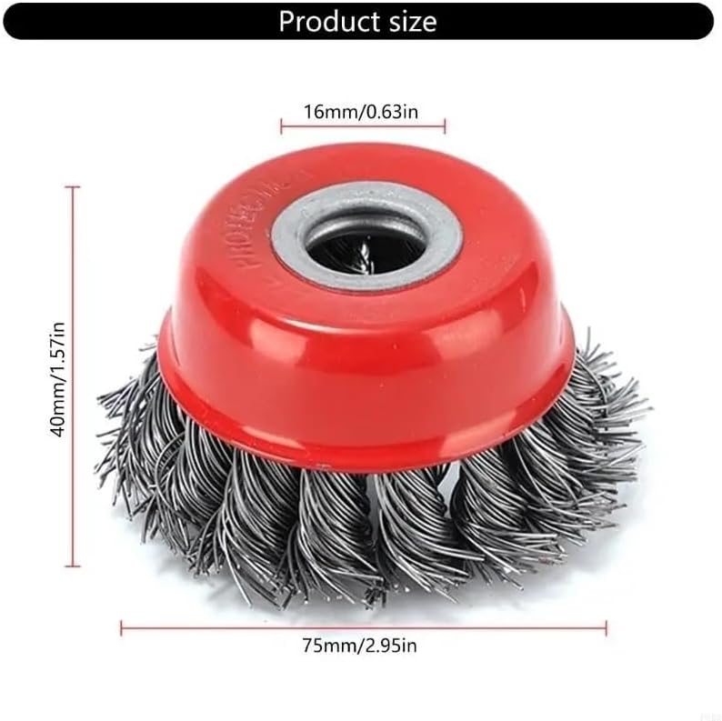 Compatible For P8DA 3/4 Inch Steel Wire Wheel Polishing Ball Rust Removal Surface Polishing Metal Processing Home Repair
