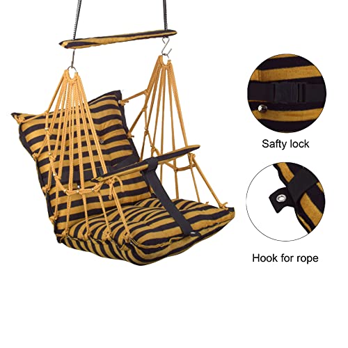Image of Cotton Swing Chair for Kids Baby's Children Folding and Washable1-3 Years with Safety Belt /Home,Garden Jhula for Babies|Swing for Kids | Seat and Back Side 16x16 inch