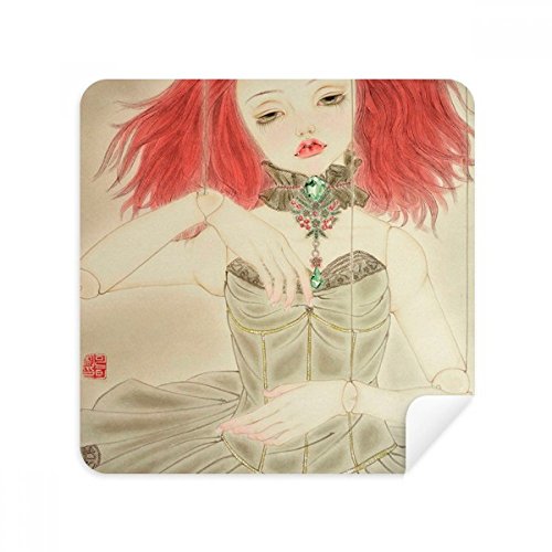 Chiffon de nettoyage lunettes style chinois aquarelle lot de 2 essuie-écrans suède