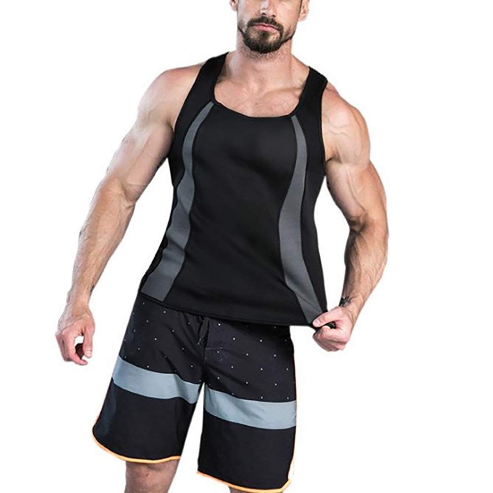 G&F Męska kamizelka neoprenowa, dresowa, bluza do sauny, sportowa, wąska górna część gorsetu, fitness, utrata wagi (rozmiar: M)