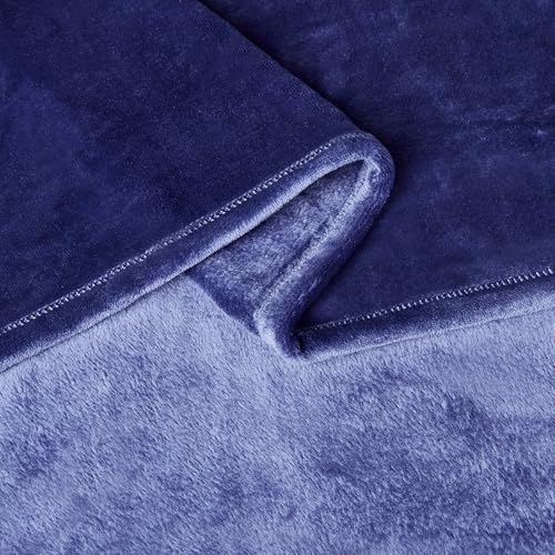 Image of Amazon Basics Throw Blanket, Ultra-Soft Flannel Fleece, Cozy for Couch Sofa Bedroom, Fade-Resistant, 50 x 60 Inches, Navy