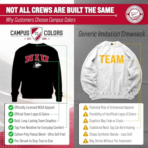 Image of NCAA College Sweatshirt Fleece Crewneck Pullover for Men and Women | Officially licensed NCAA college gameday crewneck pullover - 9 oz fleece lined sweatshirt with arch and logo design