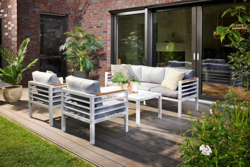 Primaster Gartenmöbel-Set Kreta Lounge Set Sitzgruppe Sitzgarnitur Alu Bank