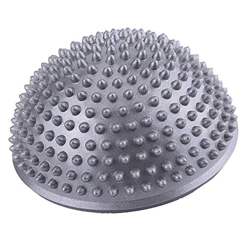 Dioche PVC Inflatable Half Yoga Balls, Massage Point Fitball Exercises Trainer Fitness (Silver)
