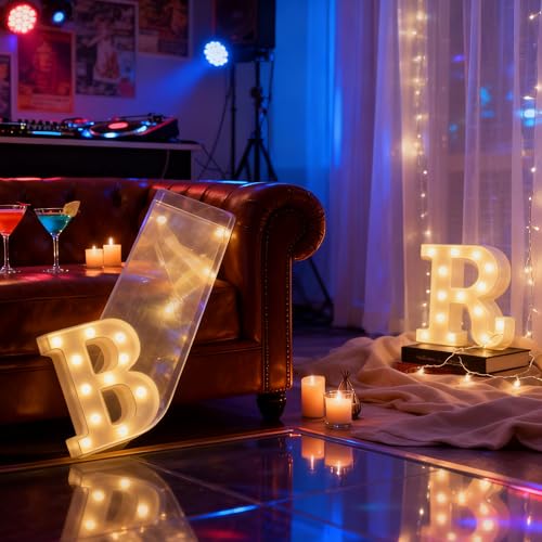 WYFCR Vintage Industrielle BAR Zeichen Dekorative LED beleuchtete Buchstaben Lichter Festzelt BAR Zeichen, Beleuchtete Festzelt Bar Zeichen, Neon Licht Up Buchstaben, Beleuchtete Bar Dekor